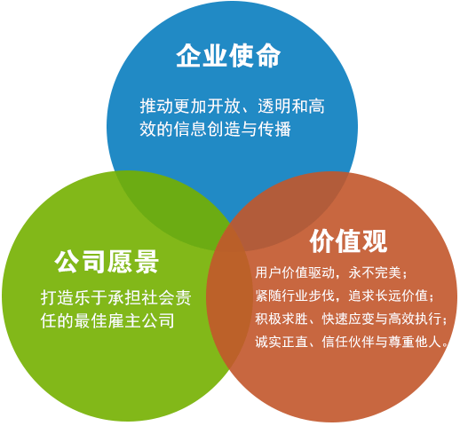 公司使命和價值示意圖型